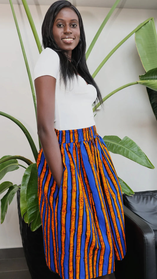 Nailah african print midi skirt