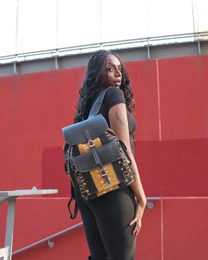 ZURI Backpack – Genuine Leather & Authentic Bogolan