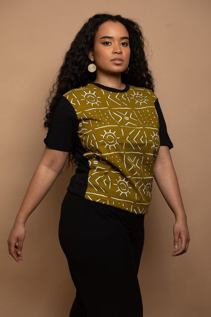 “Abidjan” unisex cotton and wax t-shirt