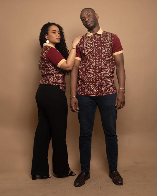 “Abidjan” unisex cotton and wax t-shirt