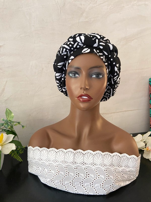 Scarf/turban wax & satin