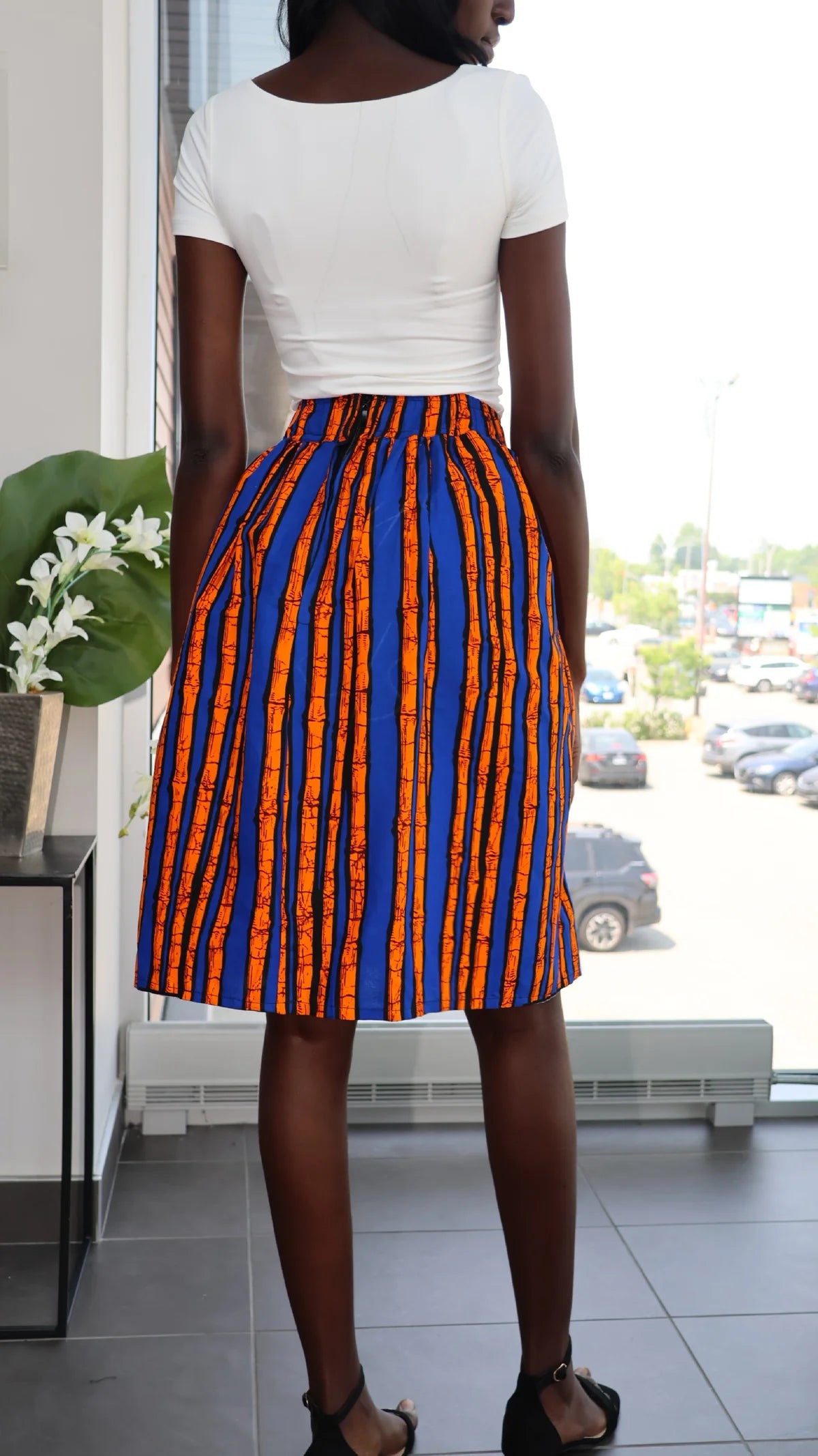 Nailah african print midi skirt