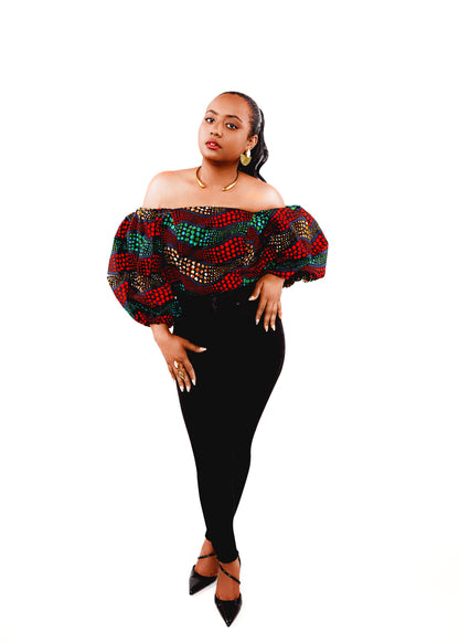 Zuberi african print crop top