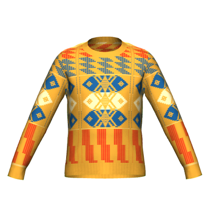Yellow Kente Knitted Sweater